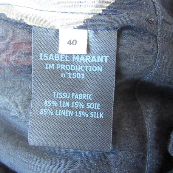 Isabel Marant Etoile Navy Double Layer Poppy Print MIni Skirt Size 40 Large Flaw - Picture 10 of 10